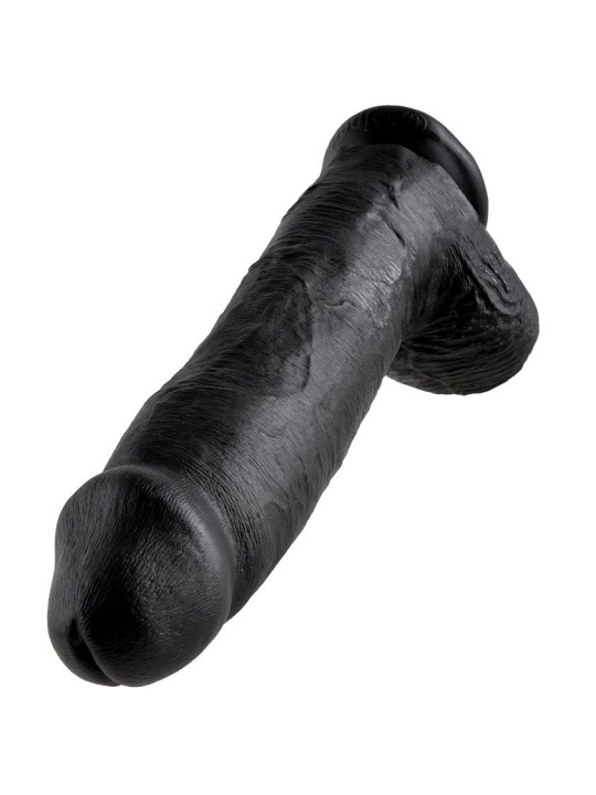 KING COCK - DILDO BLACK WITH BALLS 30.48 CM