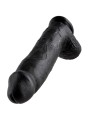KING COCK - DILDO BLACK WITH BALLS 30.48 CM