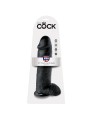 KING COCK - DILDO PRETO COM BOLAS 30.48 CM