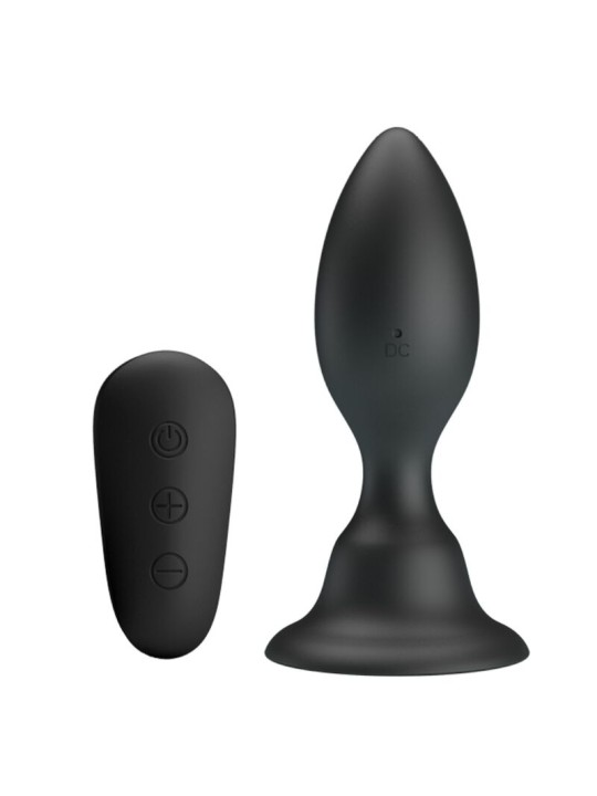 MR PLAY - ANALSTECKER MIT VIBRATION, SCHWARZE FERNBEDIENUNG