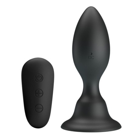 MR PLAY - PLUG ANAL CON VIBRACIÓN NEGRO CONTROL REMOTO