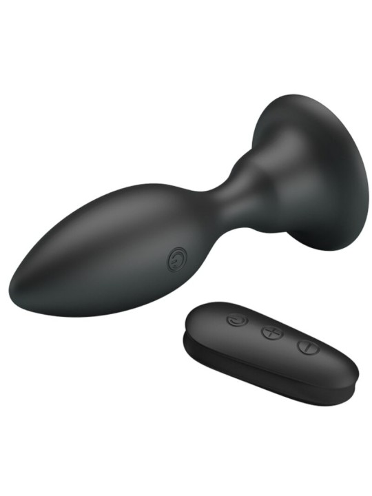 MR PLAY - ANALSTECKER MIT VIBRATION, SCHWARZE FERNBEDIENUNG