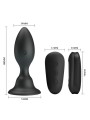 MR PLAY - PLUG ANAL CON VIBRACIÓN NEGRO CONTROL REMOTO
