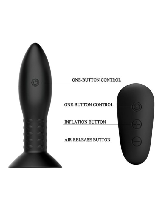 MR PLAY - PLUG MET DRAAIENDE BALLEN ZWARTE AFSTANDSBEDIENING