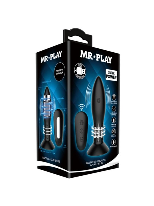 MR PLAY - PLUG COM CONTROLE REMOTO DE BOLAS ROTATIVAS PRETAS