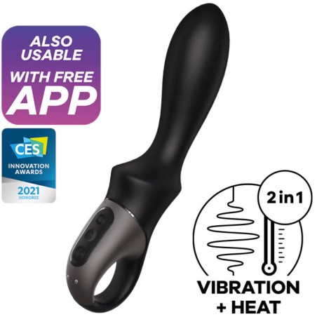 SATISFYER - HEAT CLIMAX ANALE VIBRATOR APP ZWART