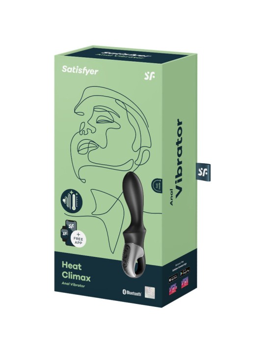 SATISFYER - HEAT CLIMAX ANALE VIBRATOR APP ZWART