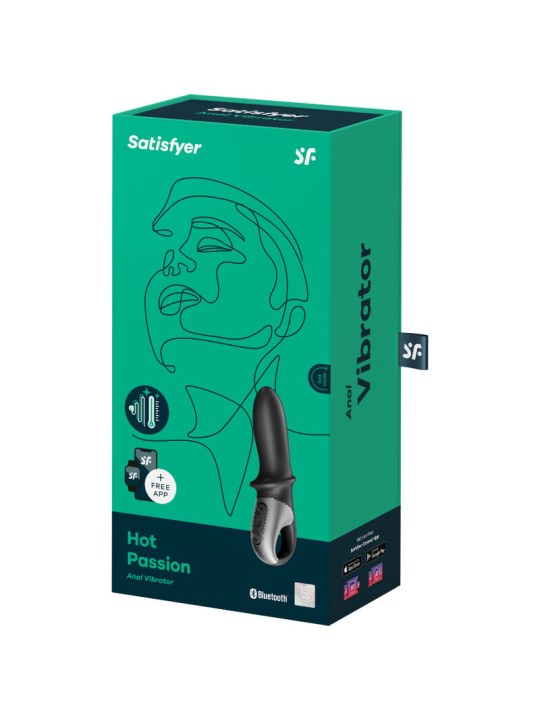 SATISFYER - APLICATIVO VIBRADOR ANAL HOT PASSION PRETO