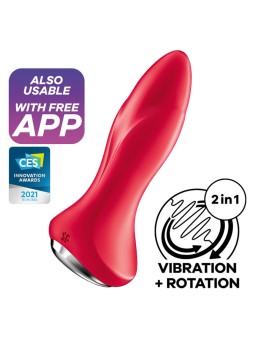 SATISFYER - ROTATOR PLUG 1+ VIBRERENDE PLUG APP ROOD