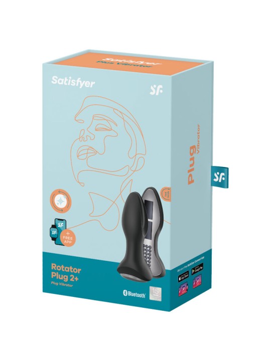SATISFYER - APPLICATION DE PLUG VIBRANT ROTATOR PLUG 2+ NOIR