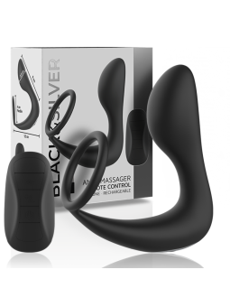 BLACK&SILVER - REMOTE CONTROL ANAL MASSAGER RECHARGEABLE SILICONE BLAC