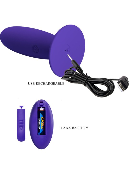 PRETTY LOVE - YOUTH PLUG ANAL VIBRATOR REMOTE CONTROL VIOLET