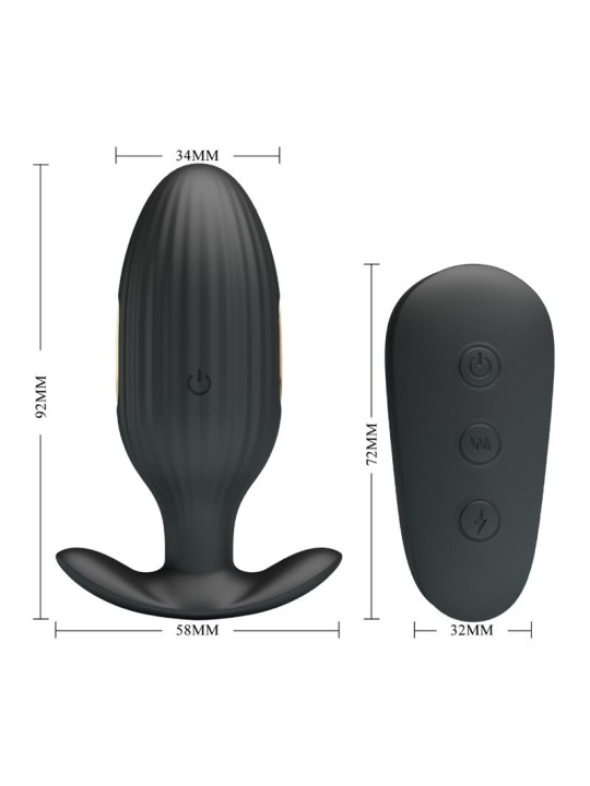 PRETTY LOVE - KELLY PLUG ANAL VIBRADOR RECARGABLE NEGRO
