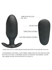 PRETTY LOVE - VIBRADOR RECARREGVEL ANAL KELLY PLUG PRETO