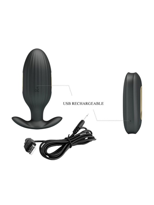 PRETTY LOVE - KELLY PLUG ANAL VIBRADOR RECARGABLE NEGRO