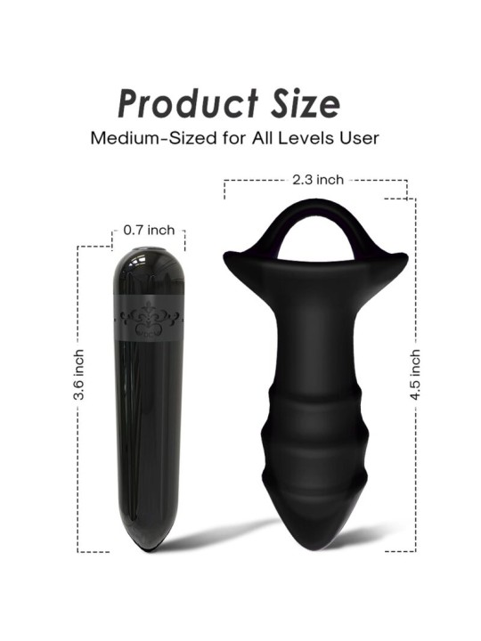 ARMONY - KYLIN DEDAL VIBRATOR & ANAAL PLUG AFSTANDSBEDIENING ZWART