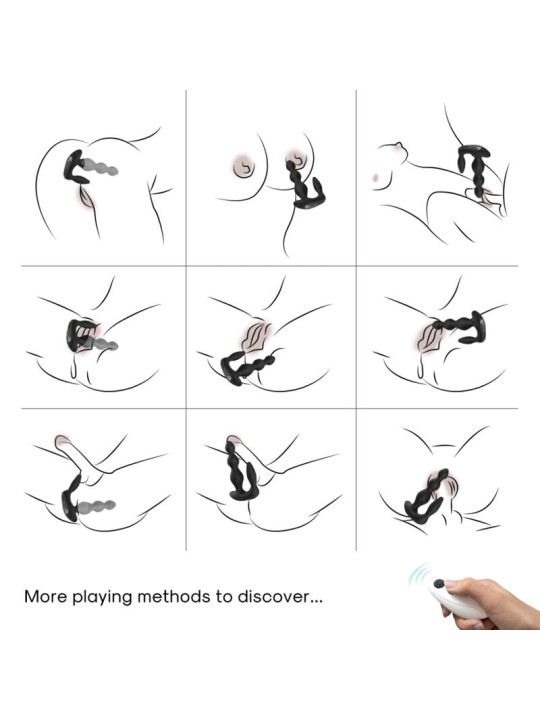 ARMONY - MANFUN VIBRATEUR & STIMULATEUR ANAL PLUG TÉLÉCOMMANDE NOIR