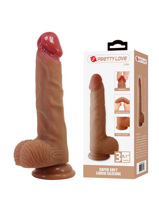 PRETTY LOVE - LISLE REALISTIC DILDO WITH SUCTION CUP 20.6 CM -Ø- 4.2 C