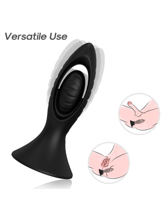 ARMONY - VIBRADOR & PLUG ANAL SILICONA NEGRO