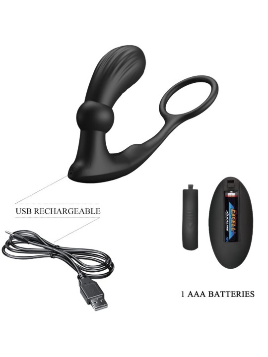 PRETTY LOVE - WARREN BLACK ANAL RING & VIBRATOR