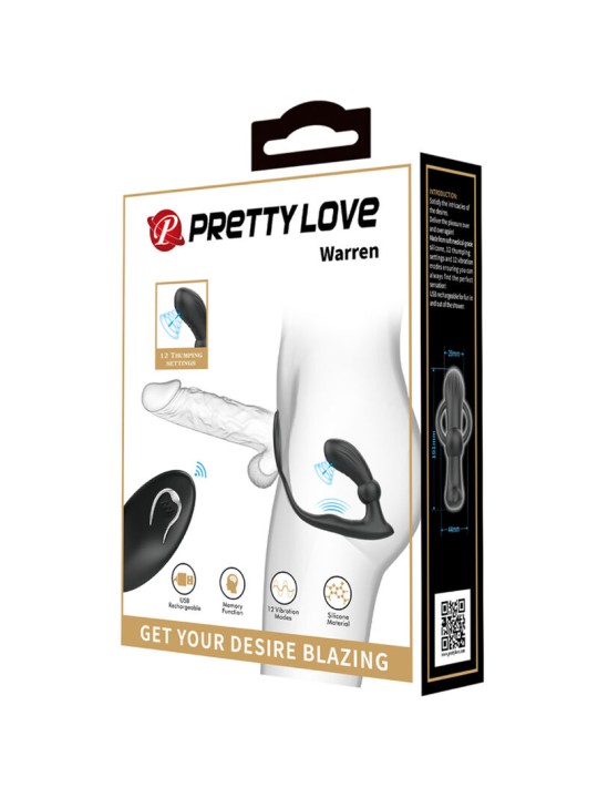 PRETTY LOVE - WARREN ANILLO & VIBRADOR ANAL NEGRO