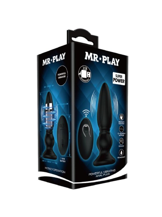 MR PLAY - LEISTUNGSSTARKER VIBRATOR MIT FERNBEDIENUNG, ANALSTECKER, SC