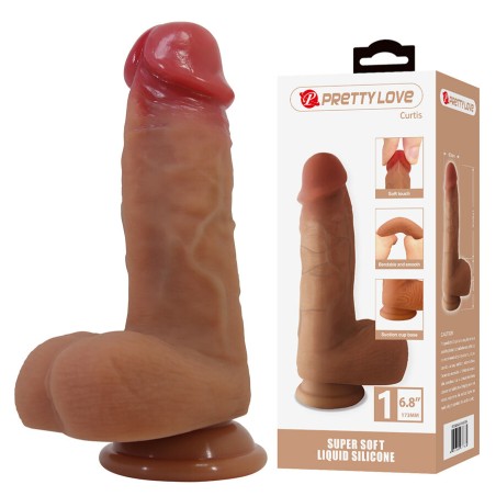 PRETTY LOVE - CURTIS REALISTISCHER DILDO MIT SAUGNAPF 17,3 CM -Ø- 4,2 
