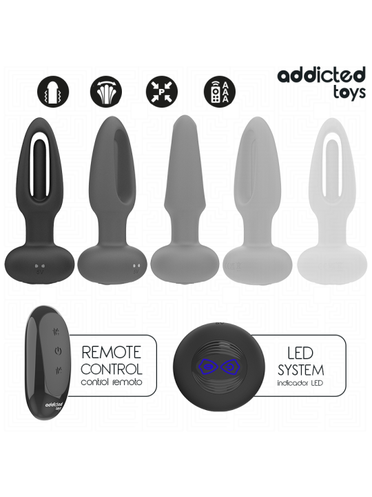 ADDICTED TOYS - PLUG ANAL CON LENGUA VIBRADORA Y CONTROL REMOTO