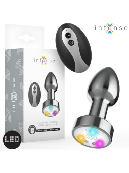 INTENSE - VIBRATING METAL ANAL PLUG WITH LED LIGHTS AND REMOTE CONTROL