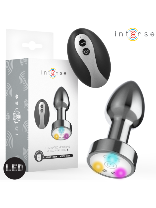 INTENSE - PLUG ANALE VIBRANTE IN METALLO CON LUCI LED E TELECOMANDO - 