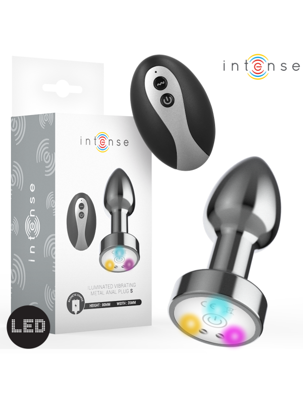 INTENSE - PLUG ANALE VIBRANTE IN METALLO CON LUCI LED E TELECOMANDO - 