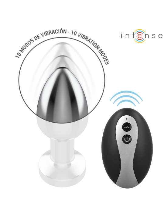 INTENSE - VIBRERENDE METALEN ANAALPLUG MET LED-LAMPJES EN AFSTANDSBEDI