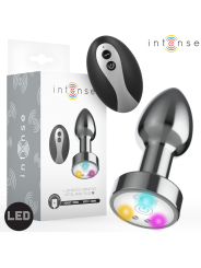 INTENSE - VIBRATING METAL ANAL PLUG WITH LED LIGHTS AND REMOTE CONTROL