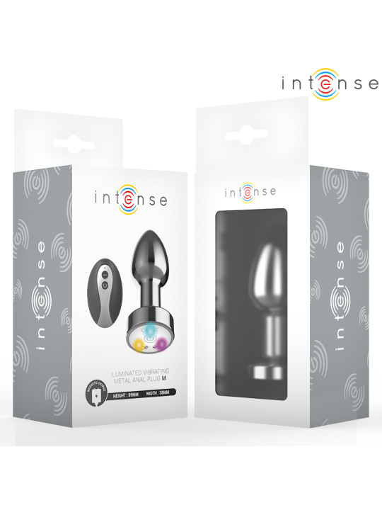 INTENSE - VIBRERENDE METALEN ANAALPLUG MET LED-LAMPJES EN AFSTANDSBEDI