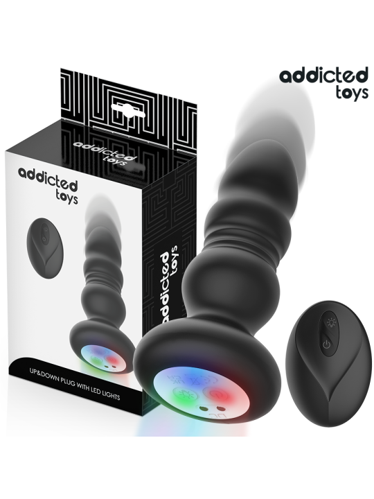 ADDICTED TOYS - PLUG ANAL GIRATÓRIO VIBRATÓRIO COM LUZ LED E CONTROLE 