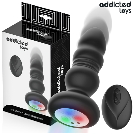 ADDICTED TOYS - PLUG ANAL GIRATÓRIO VIBRATÓRIO COM LUZ LED E CONTROLE 