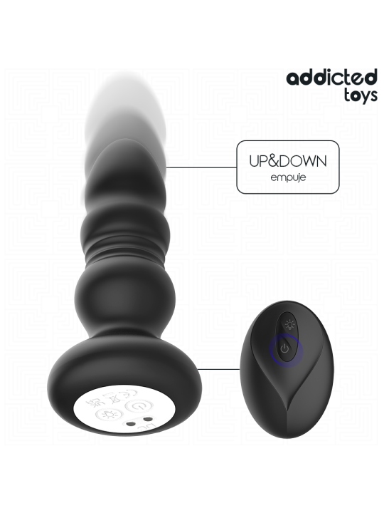 ADDICTED TOYS - TAPPO ANALE ROTANTE E VIBRANTE, LUCE LED, TELECOMANDO