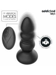 ADDICTED TOYS - PLUG ANAL GIRATÓRIO VIBRATÓRIO COM LUZ LED E CONTROLE 