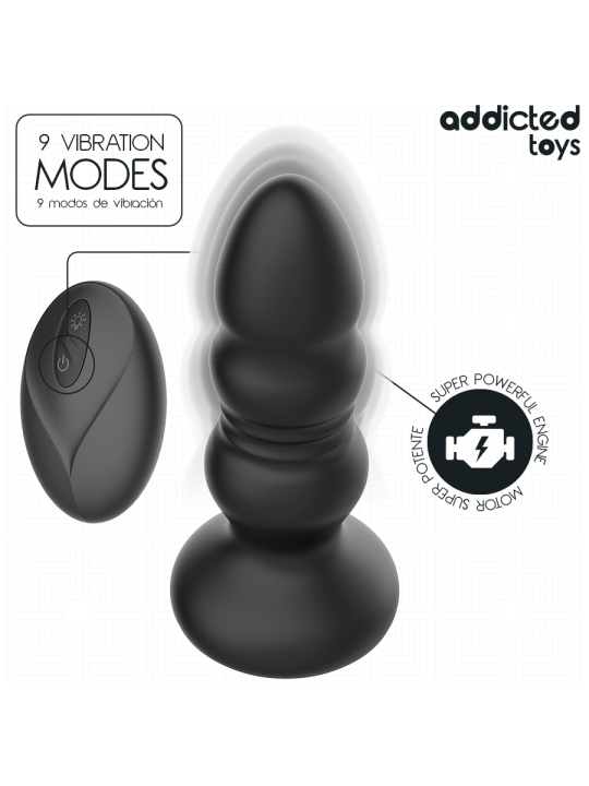 ADDICTED TOYS - PLUG ANAL GIRATÓRIO VIBRATÓRIO COM LUZ LED E CONTROLE 