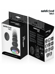ADDICTED TOYS - PLUG ANAL GIRATÓRIO VIBRATÓRIO COM LUZ LED E CONTROLE 