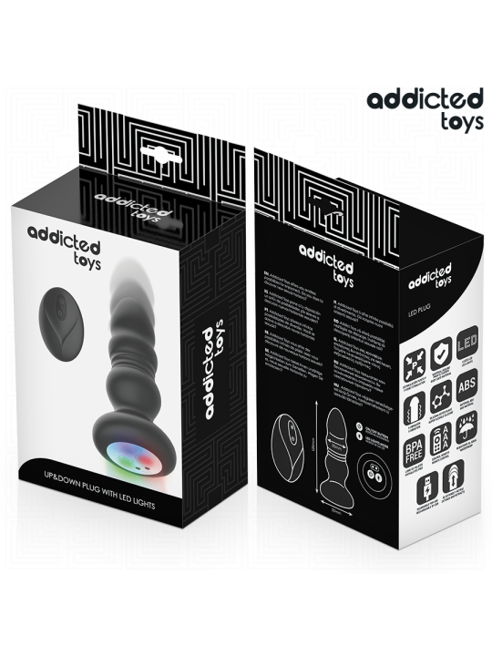 ADDICTED TOYS - TAPPO ANALE ROTANTE E VIBRANTE, LUCE LED, TELECOMANDO