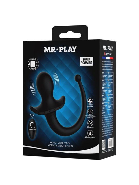MR PLAY - VIBRADOR ANAL Y PERINEAL CON CONTROL REMOTO INALÁMBRICO NEGR