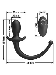 MR PLAY - VIBRATEUR ANAL ET PÉRINÉUMIEN NOIR AVEC TÉLÉCOMMANDE SANS FI