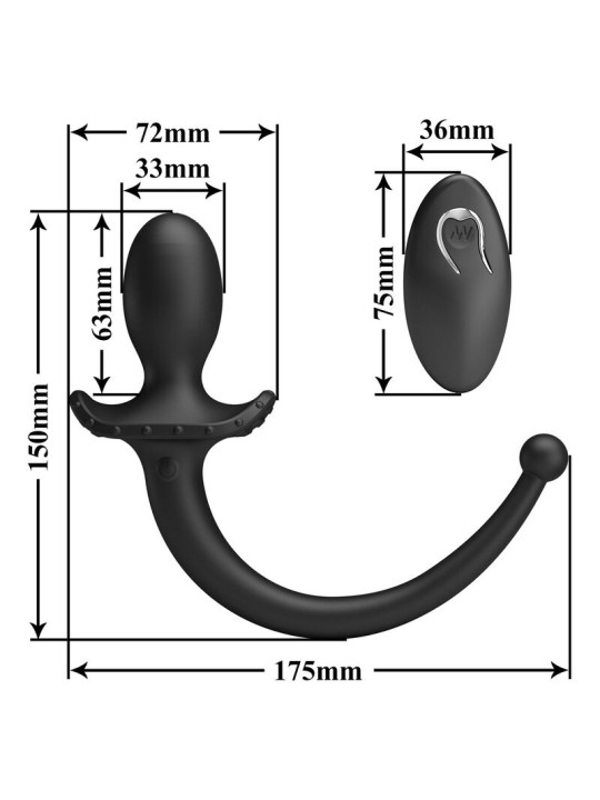 MR PLAY - VIBRADOR ANAL Y PERINEAL CON CONTROL REMOTO INALÁMBRICO NEGR