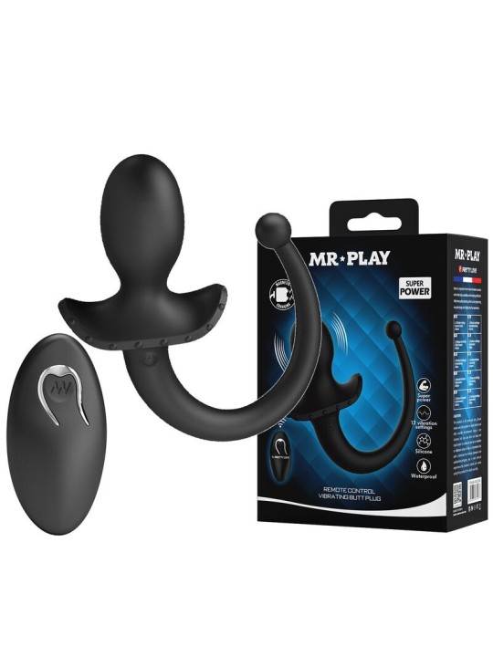 MR PLAY - VIBRADOR ANAL Y PERINEAL CON CONTROL REMOTO INALÁMBRICO NEGR