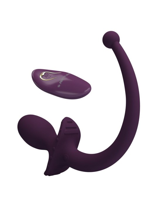 PRETTY LOVE - LIOEA PLUG ANAL VIBRATÓRIO COM RABO 12 FUNÇÕES ROXO COM 