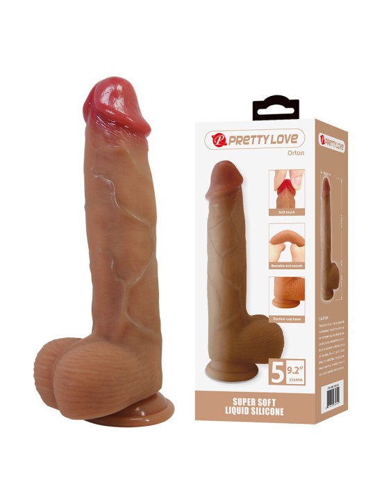 PRETTY LOVE - ORTON REALISTISCHE DILDO MET ZUIGNAP 23,5 CM -Ø- 4,9 CM
