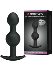 PRETTY LOVE - SILICONEN ANALE BALLEN SPECIALE STIMULATIE 10,3 CM ZWART
