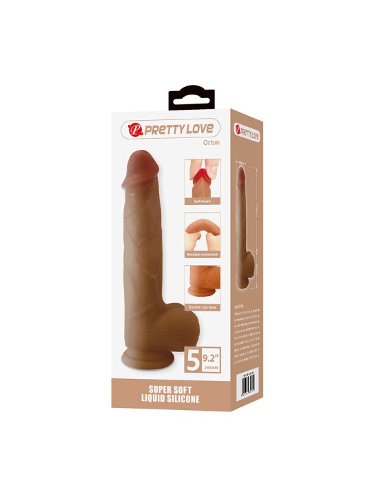 PRETTY LOVE - ORTON REALISTISCHE DILDO MET ZUIGNAP 23,5 CM -Ø- 4,9 CM