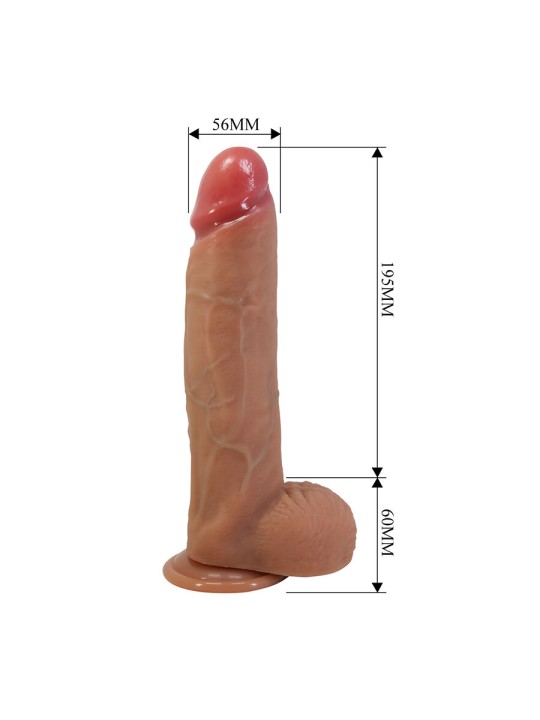 PRETTY LOVE - MENDEL REALISTISCHE DILDO MET ZUIGNAP 25,5 CM -Ø- 5,6 CM